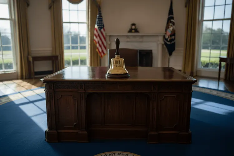Trump läutet Börsenglocke im Weißen Haus für neue Kinderkonten