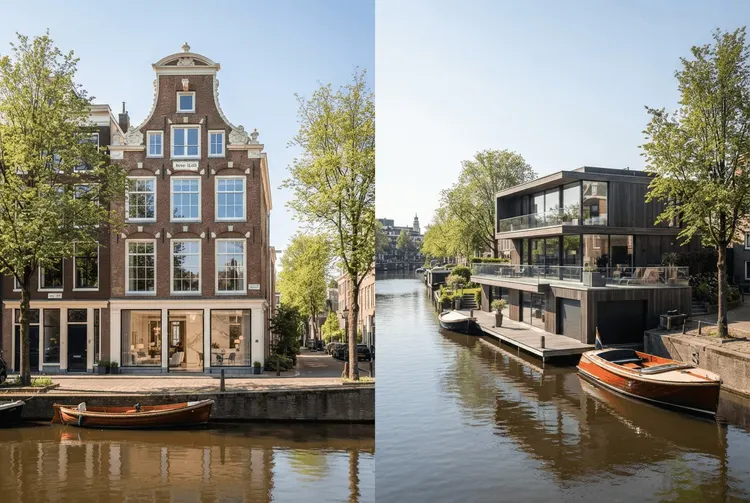 Fünf Amsterdam Immobilien: Vom Grachtenhaus bis zur Wasser-Villa