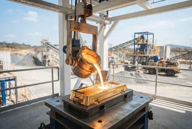 Montage Gold erzielt ersten Goldguss in Koné Monate früher